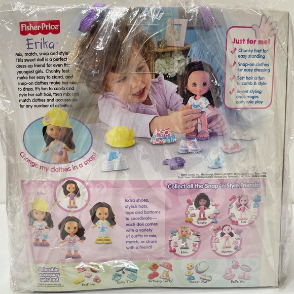 Fisher Price Snap n' Style Erica Doll Vintage Y2K Toys Pink Purple - Main Image
